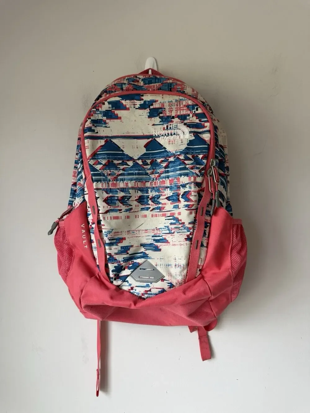 The North Face Vault Backpack Coral Blue Aztec Geometric